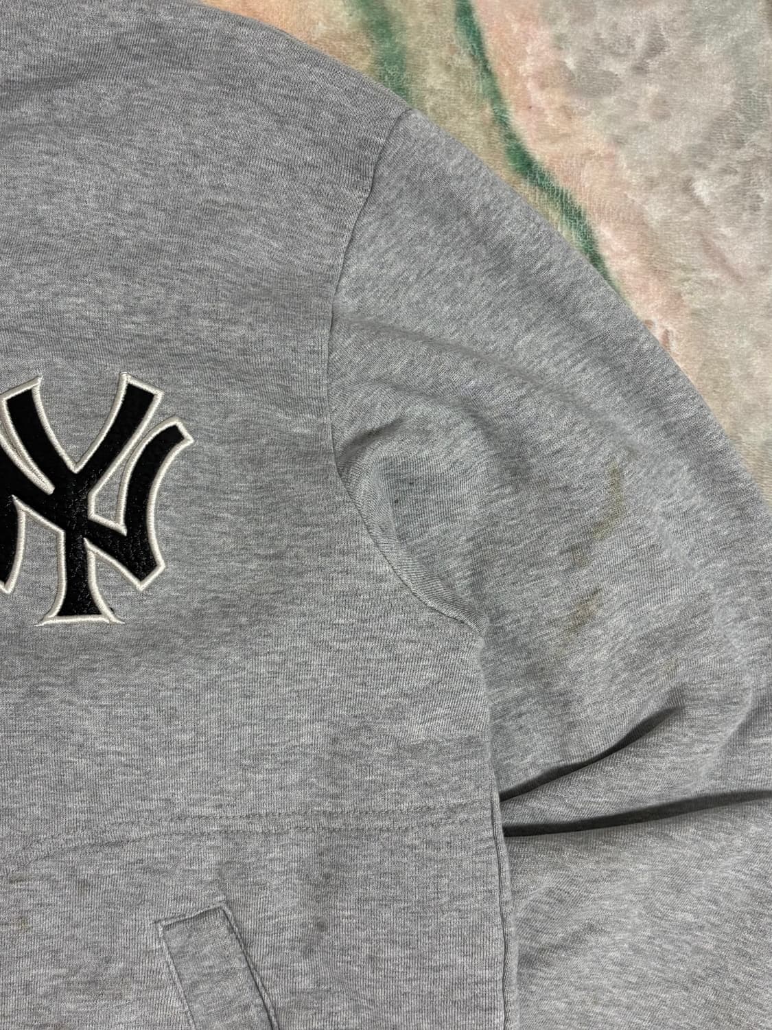 MLB 뉴욕 양키스 레더 자수패치 후드집업 상품이미지6