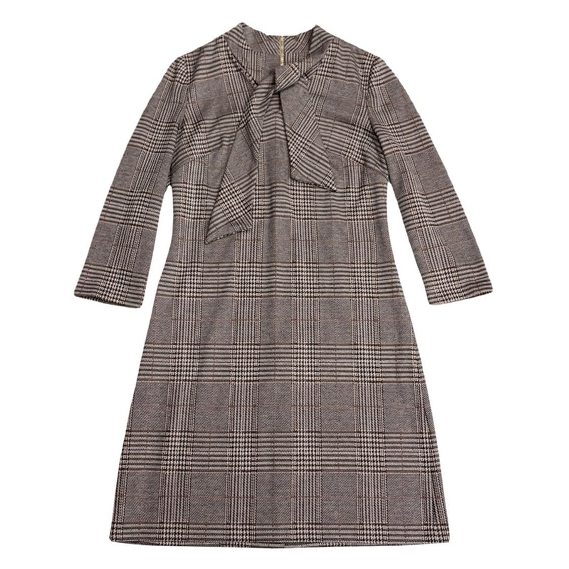 CALVIN KLEIN 체크 브이넥 원피스 2 상품이미지1