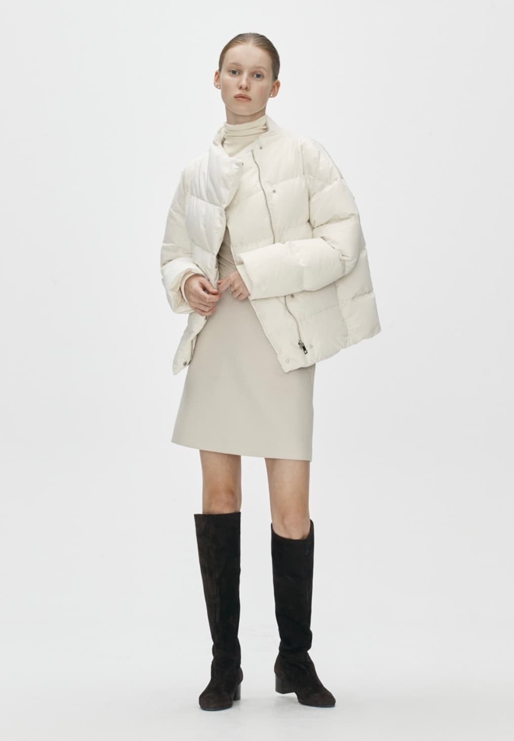 SIE 시에 이브 숏 구스다운 패딩 아이보리 상품이미지1