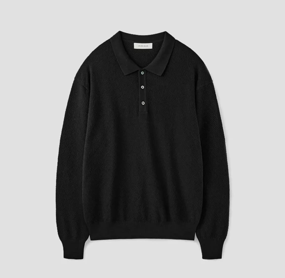 유니온블루 HARD TWIST TRIP POLO KNIT [BLACK] 상품이미지2