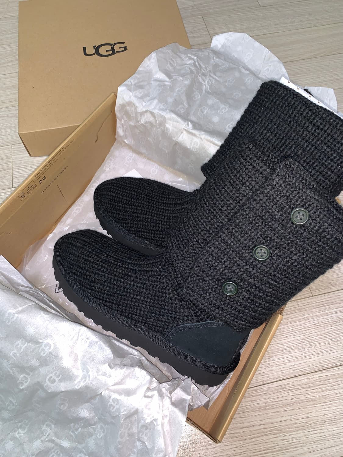 어그 니트부츠 블랙 새상품 풀박 상품이미지1