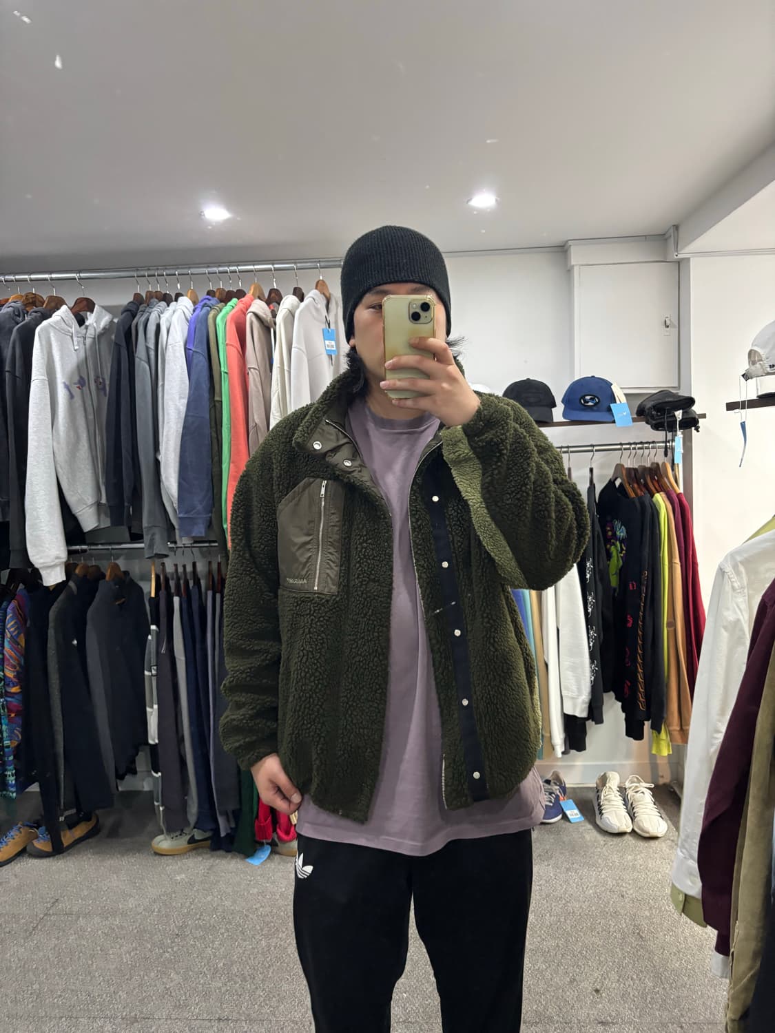 앰부쉬 투톤 하이넥 시어링 자켓 상품이미지7