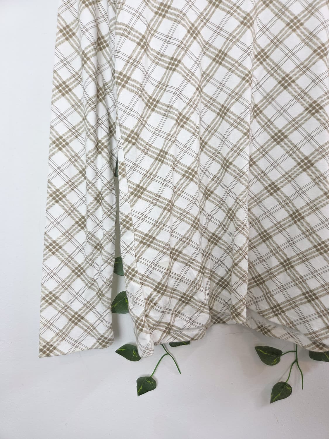 녹차 체크 목폴라 슬리브 상품이미지3