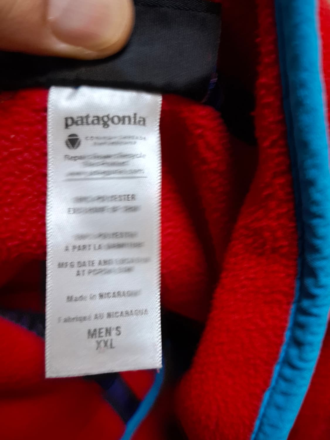 2XL 파타고니아 신칠라 레드 풀오버 플리스 스냅티 상품이미지5