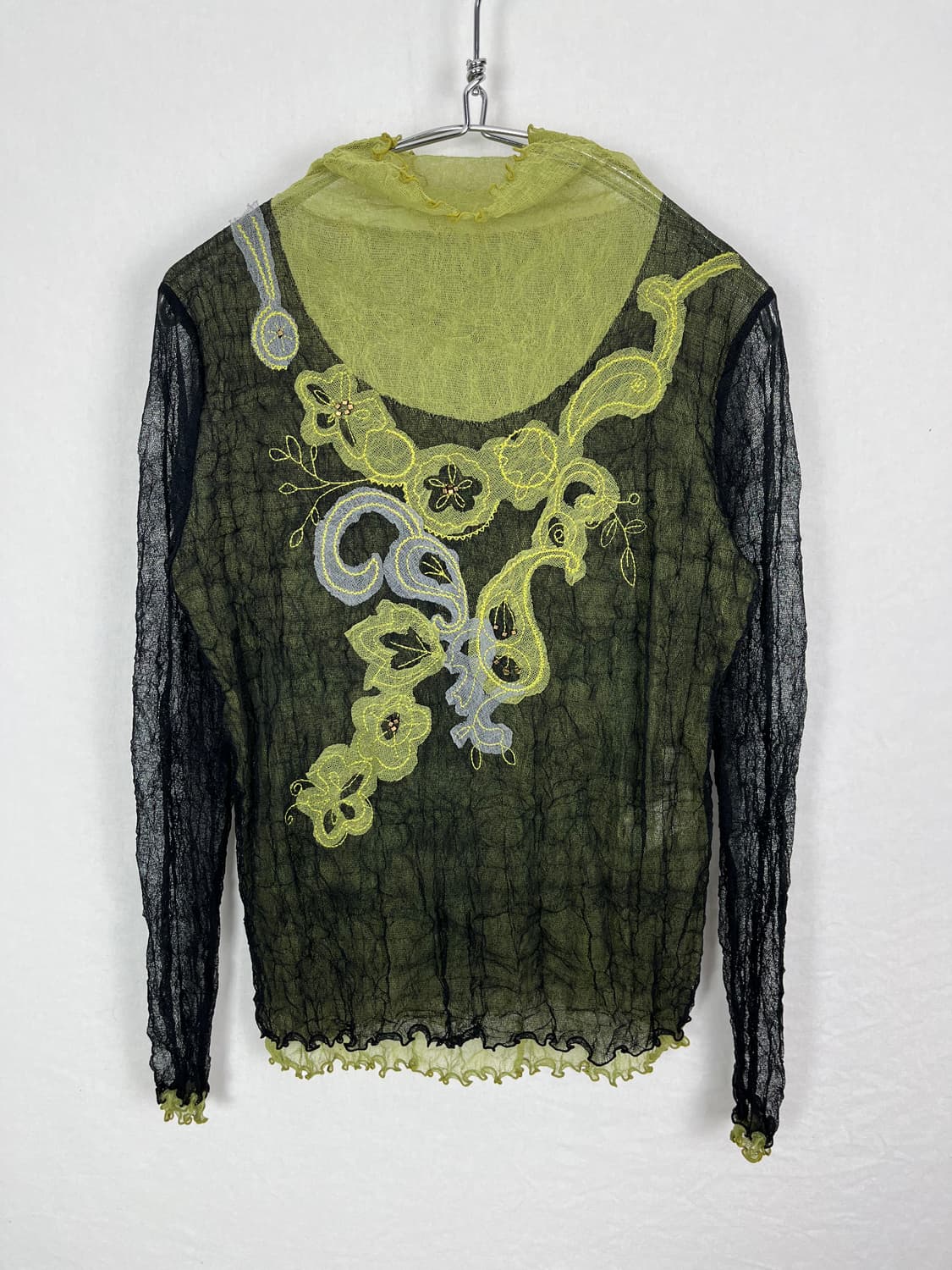 Vintage (Japan made) 애스닉 패턴 시스루 상품이미지3