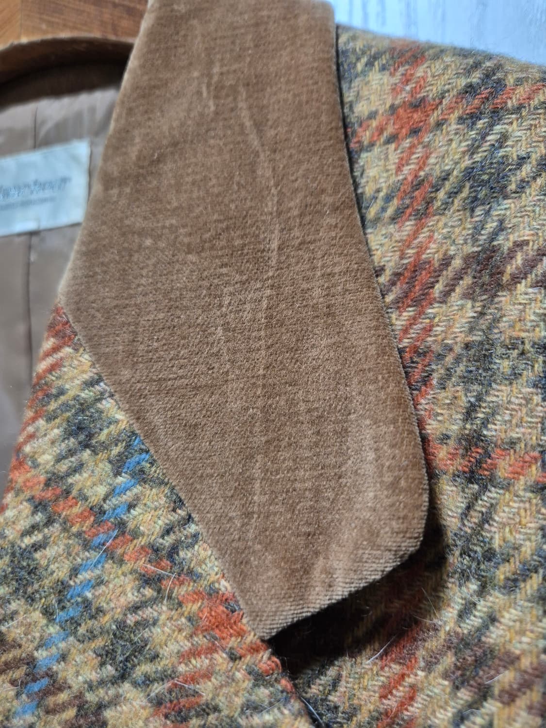 체크 패턴 더블 버튼 자켓 브라운 상품이미지7