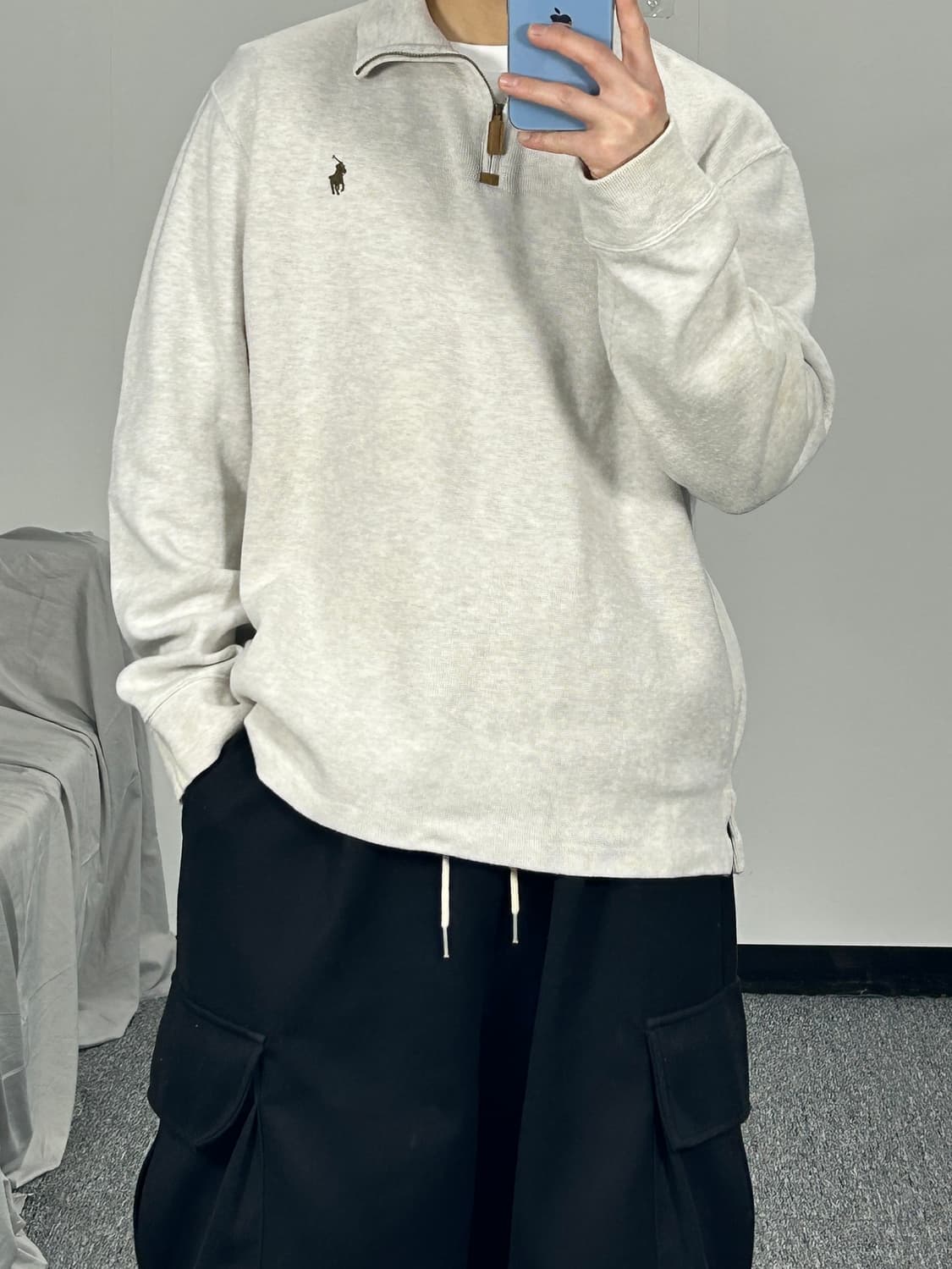 폴로 랄프로렌 오트밀 멀티포니 하프집업 L  상품이미지2