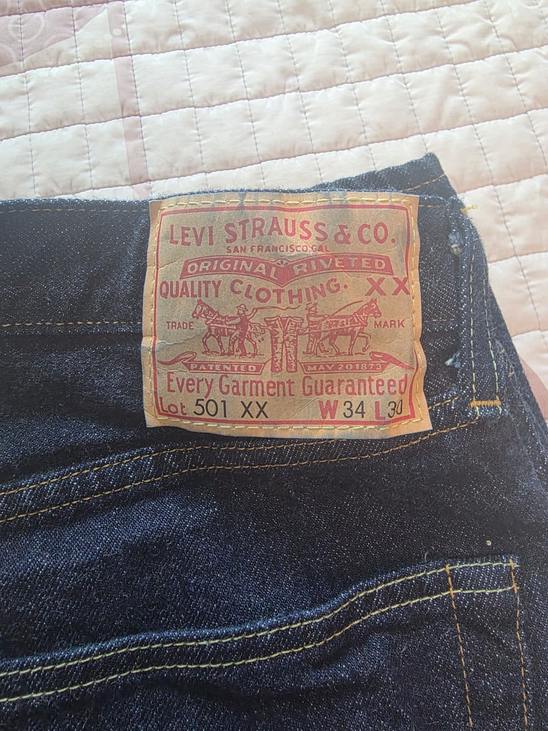 리바이스 LVC 501 1955년 모델 W34 L30 다크인디고 판매 상품이미지2