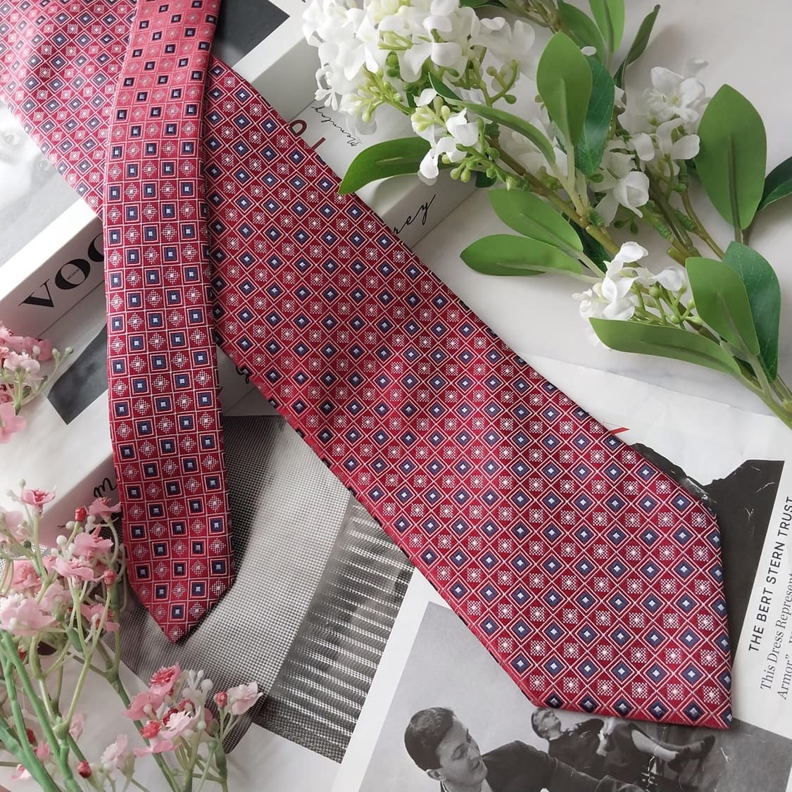 에르메네질도 제냐 실크 기하학 자카드 넥타이 9cm A+등급 K1924 상품이미지2