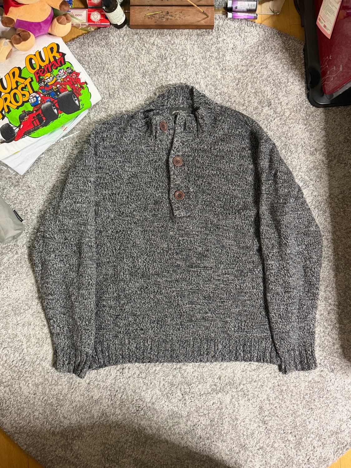 에디바우어 버튼 폴라 니트 상품이미지1