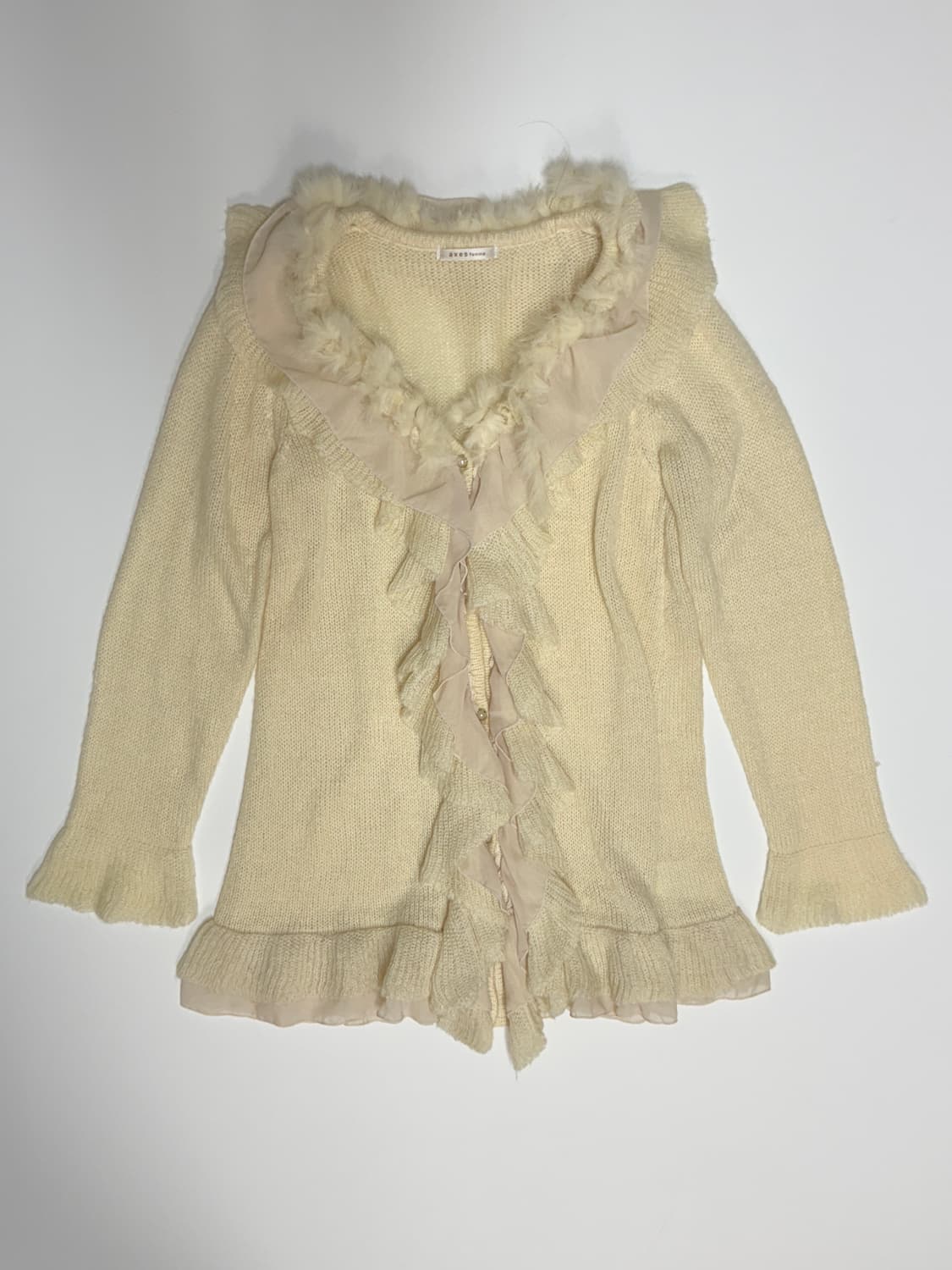 axes femme 아이보리 퍼 니트 상품이미지1