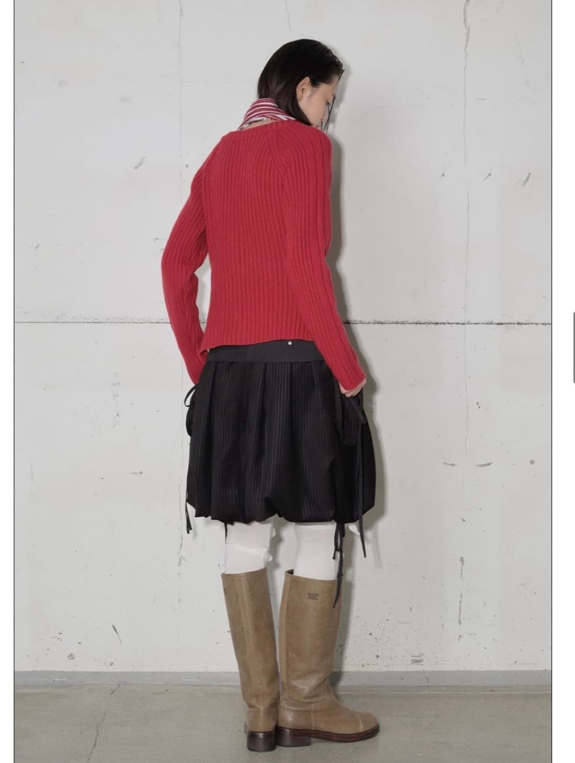 Mixed Volume Skirt [Black] 상품이미지3