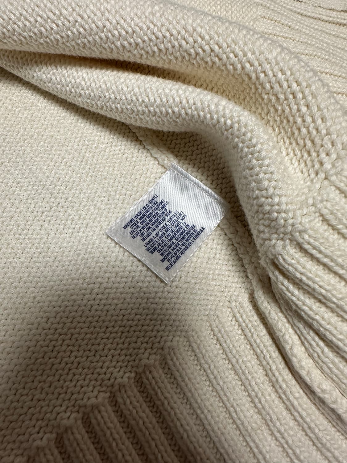 폴로 빅포니 니트집업 아이보리 상품이미지6