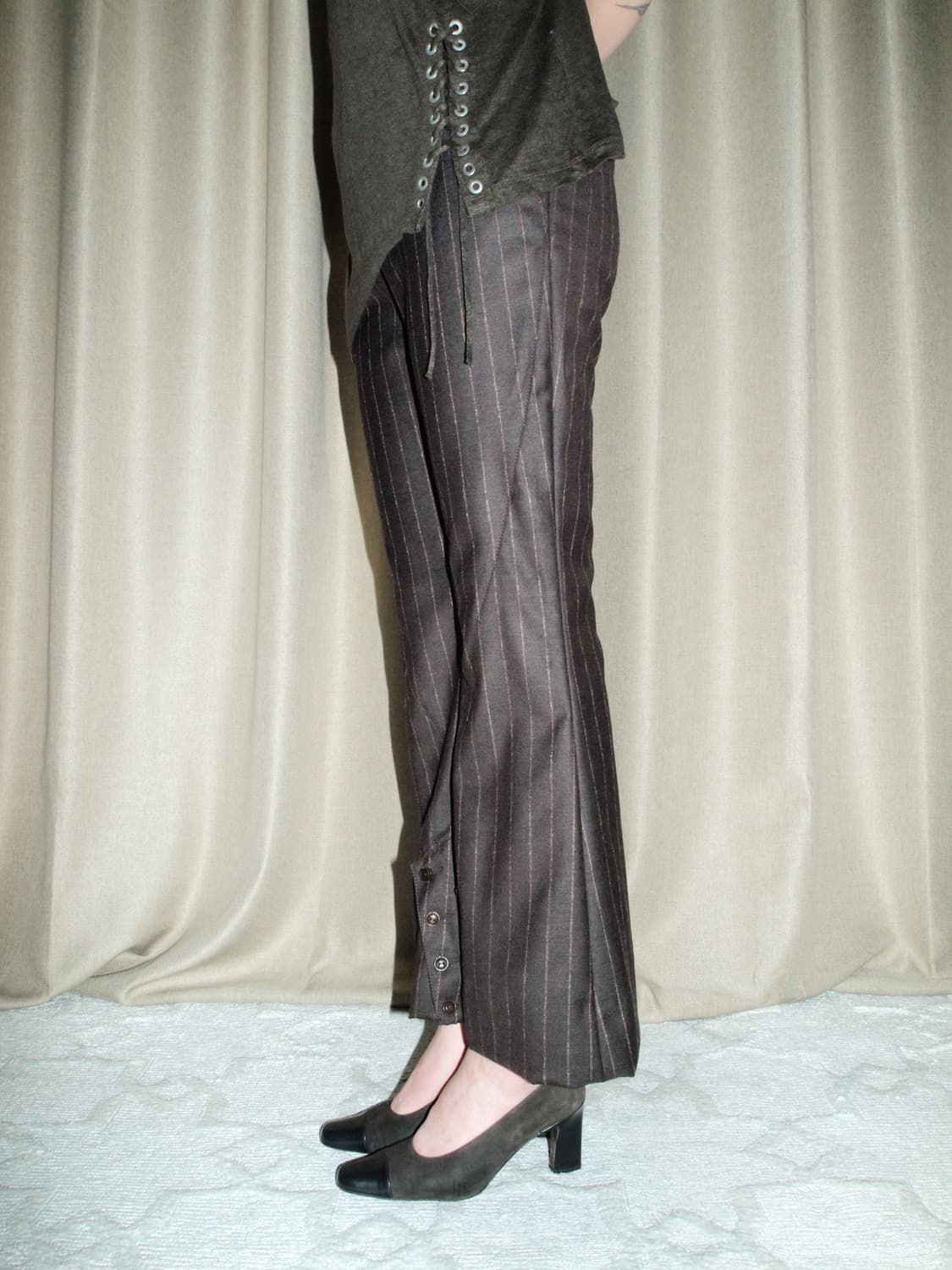 Wool Boot-cut Pin Stripe Pants 상품이미지2