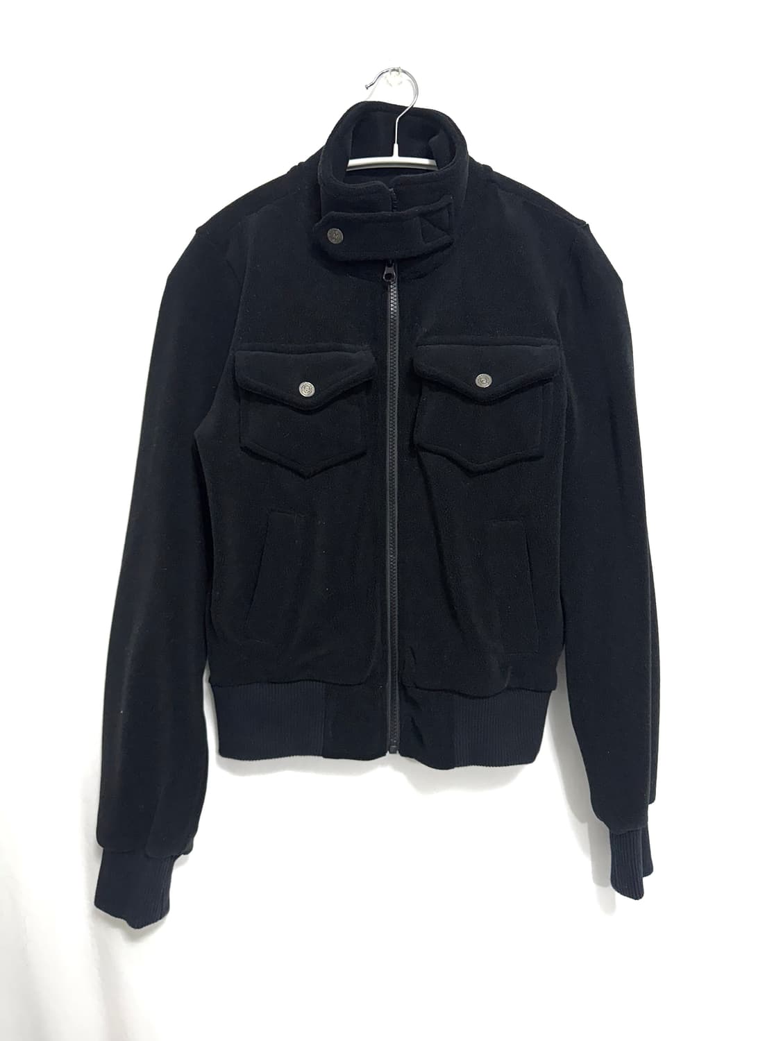 Black slim fleece jacket 상품이미지1