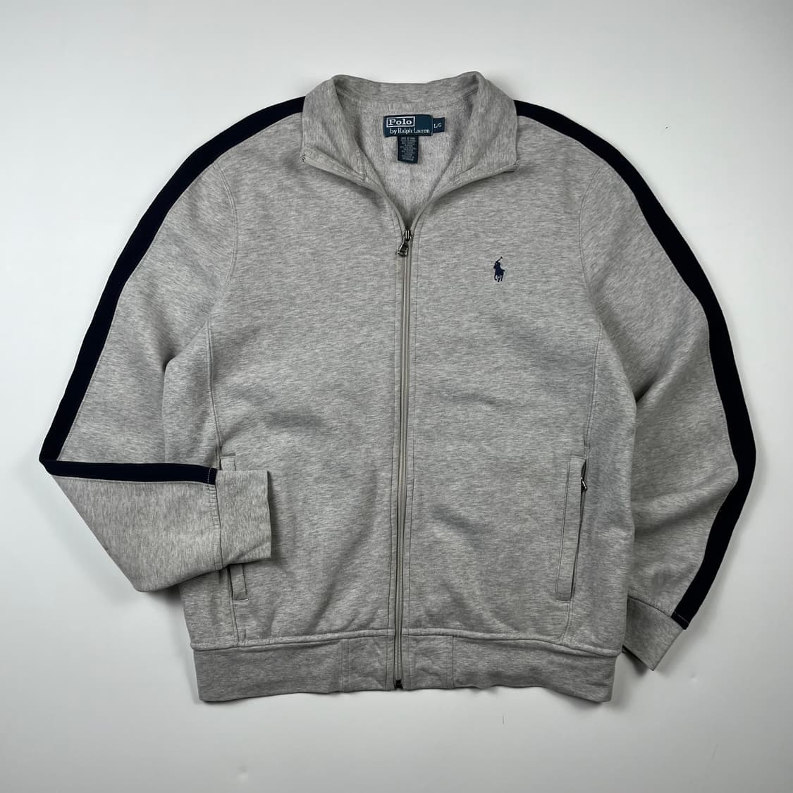 폴로 사이드라인 코튼 그레이 집업 상품이미지1