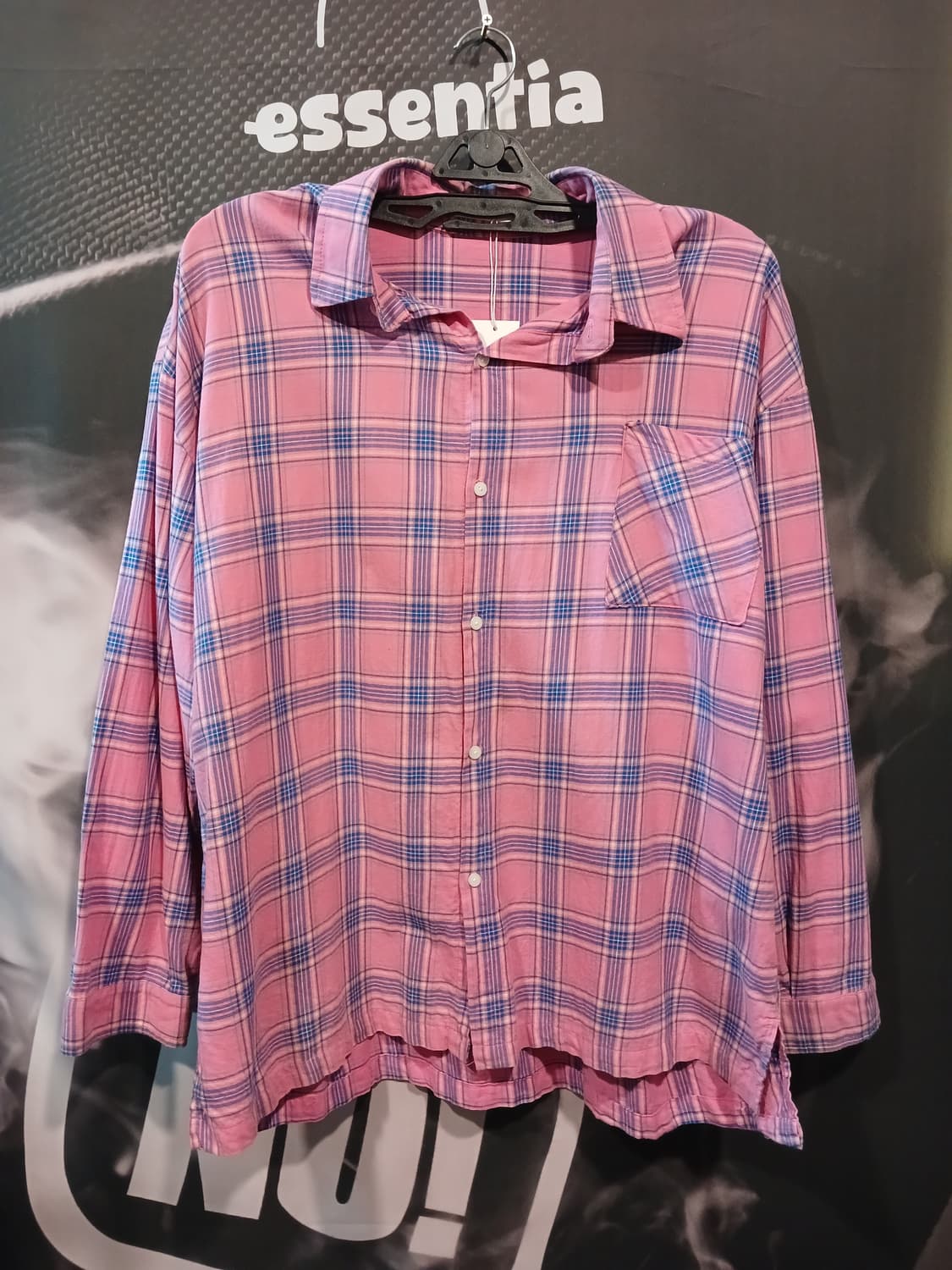 핑크 체크 남방 상품이미지1