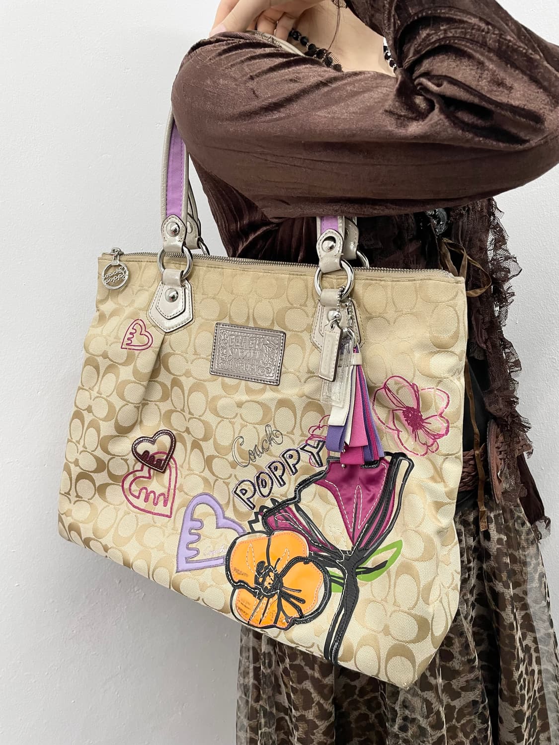 코치 자카드 자수 키링 쇼퍼백 상품이미지5