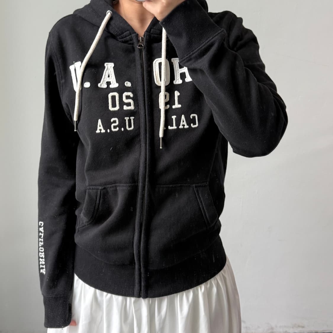 [M] 후아유 블랙 후드집업 상품이미지1