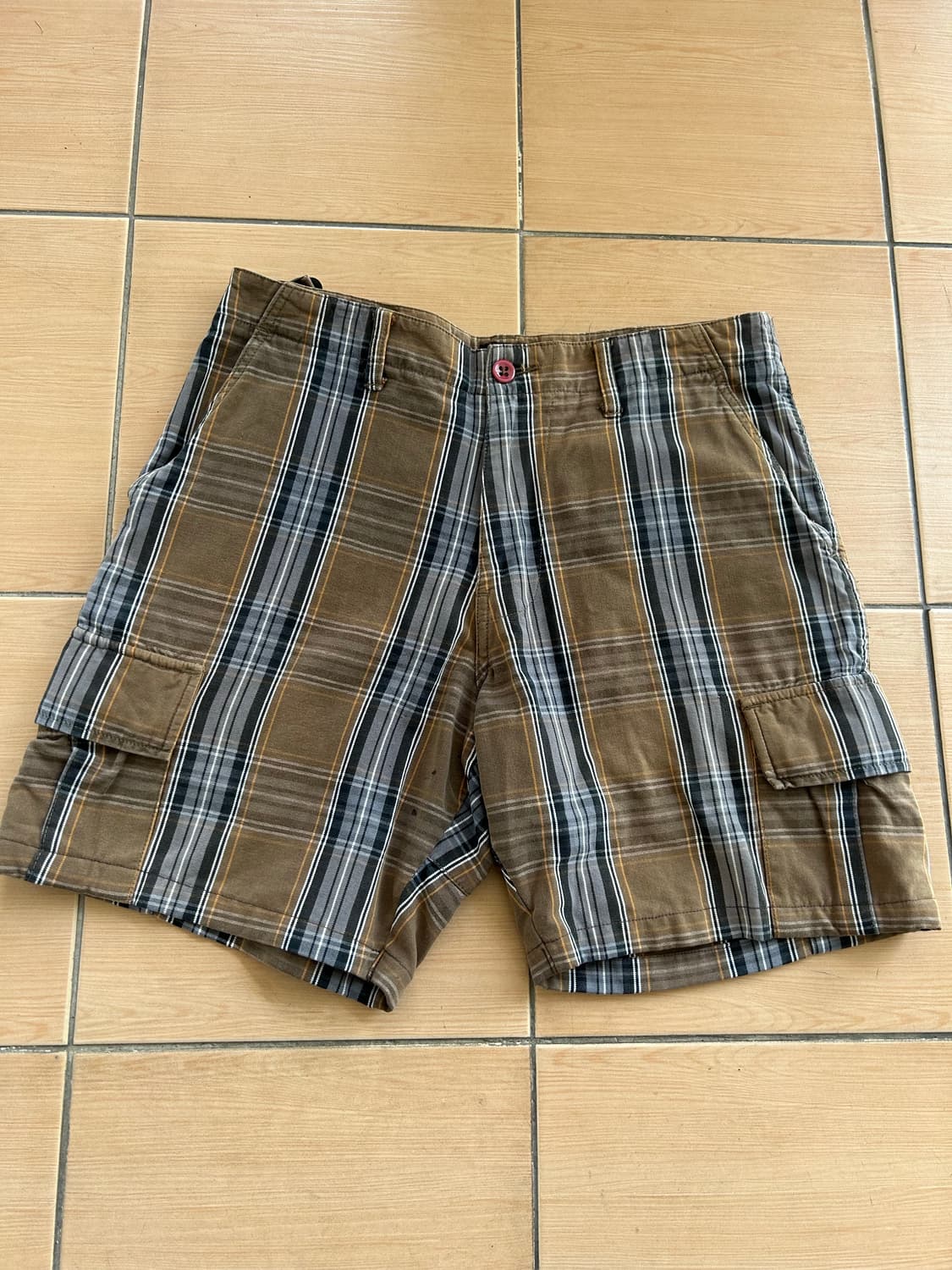 00‘s 스투시재팬 체크 카고쇼츠  상품이미지1