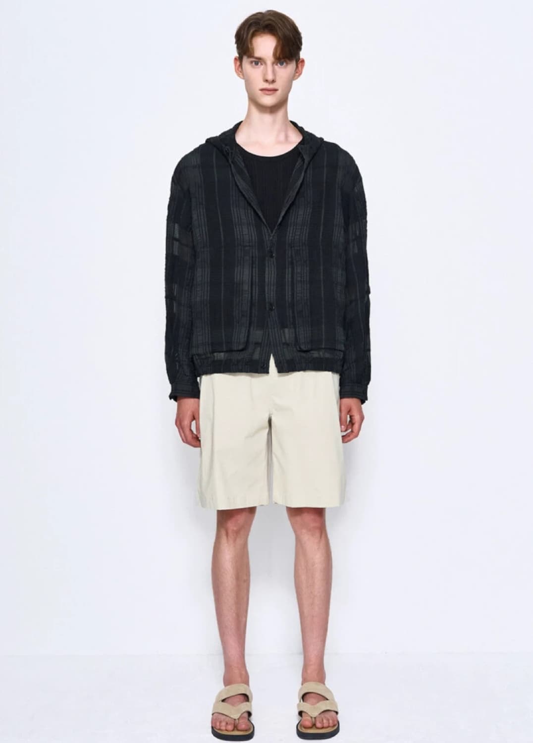 2025 타임옴므 린넨 블렌드 후드 점퍼 한섬 상품이미지1