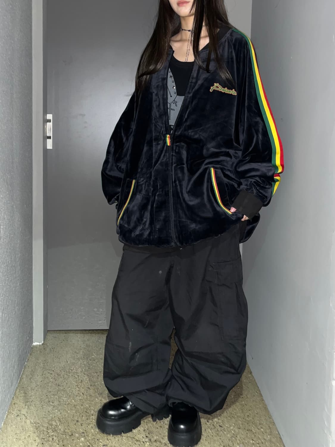 빈티지 올드스쿨 벨벳 져지 상품이미지6