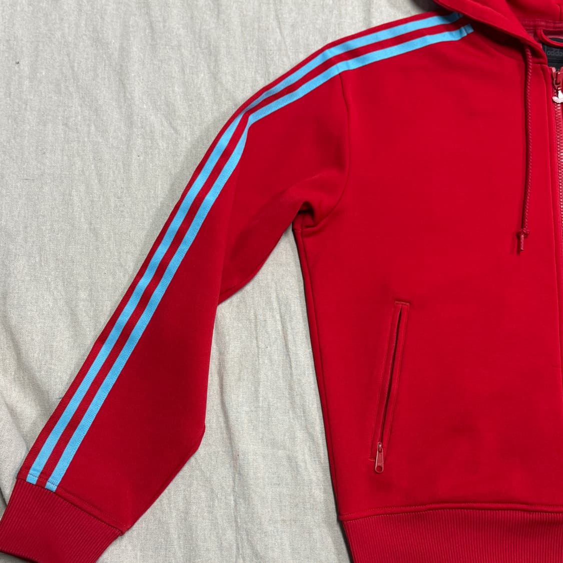 아디다스 레드 소라 배색 져지 후드집업 100 상품이미지3
