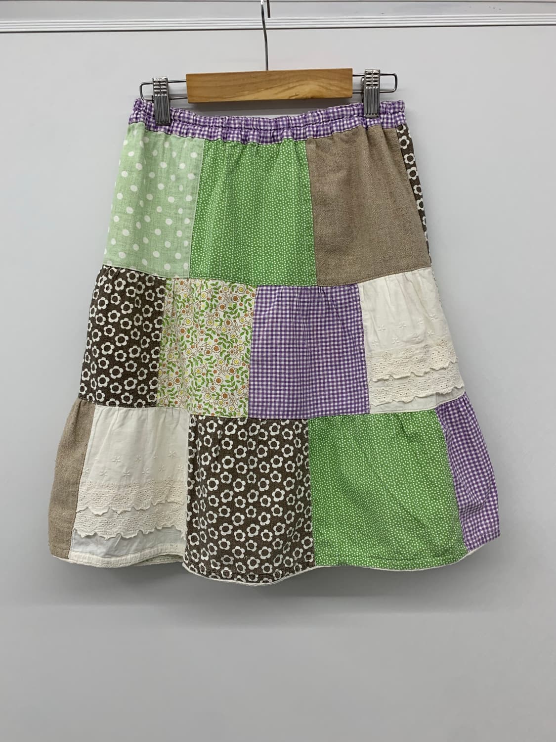 모리 패치워크 미디스커트 상품이미지5