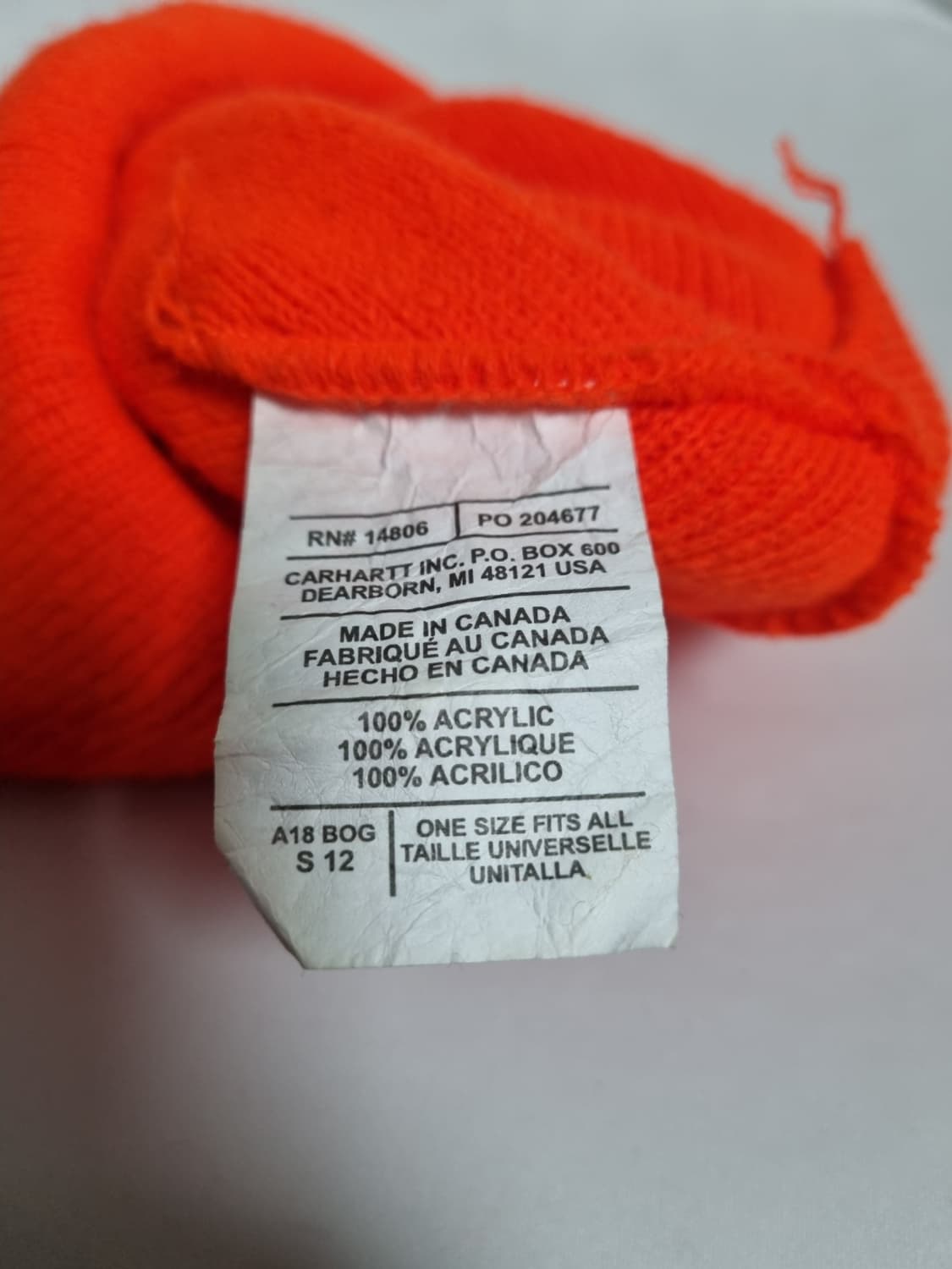 칼하트 네온오렌지 비니 상품이미지4