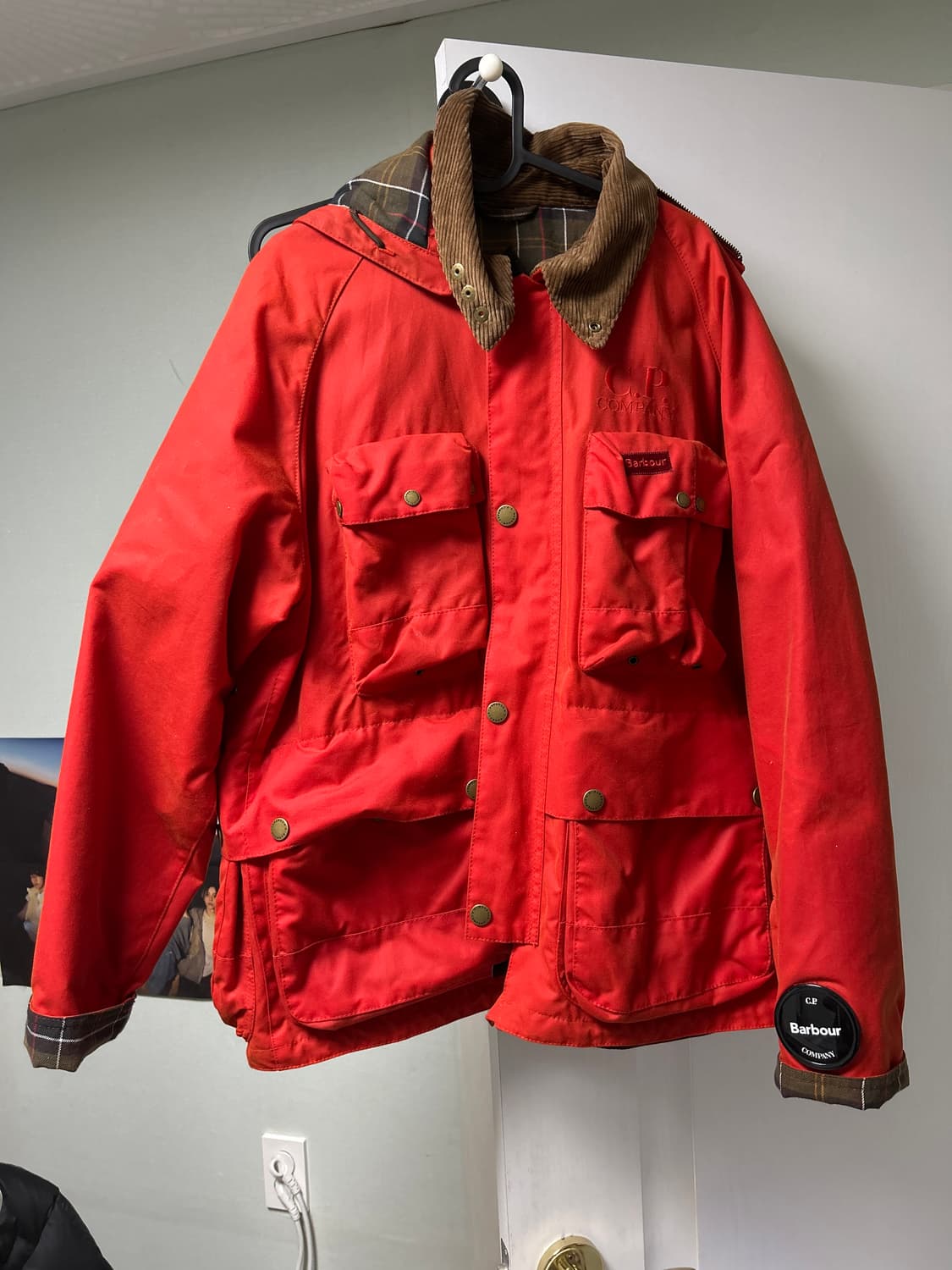 Cp컴퍼니 바버 콜라보 자켓 레드 상품이미지1
