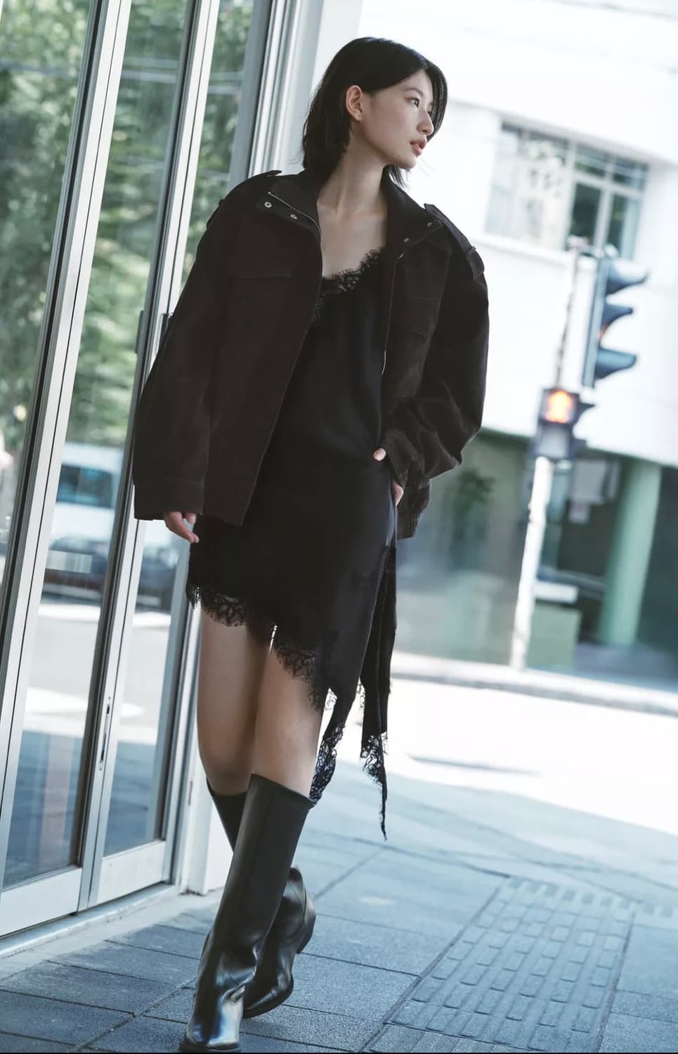 (해외대란템) 자라 zara 스웨이드 레더 자켓 먹색 S 상품이미지1