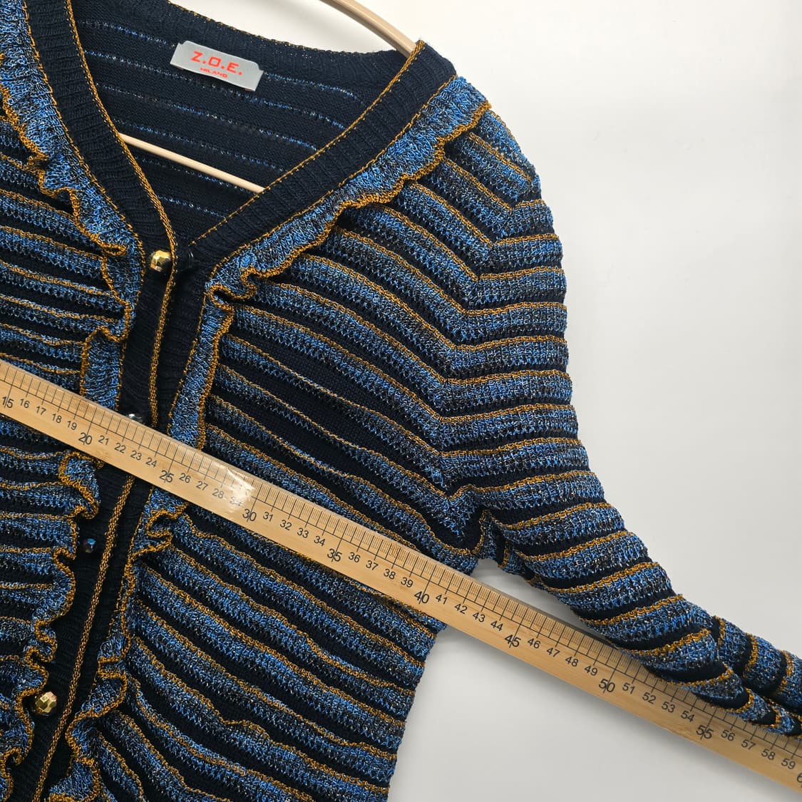 이태리 수입 Z.O.E 프릴 니트 가디건 블루 상품이미지9