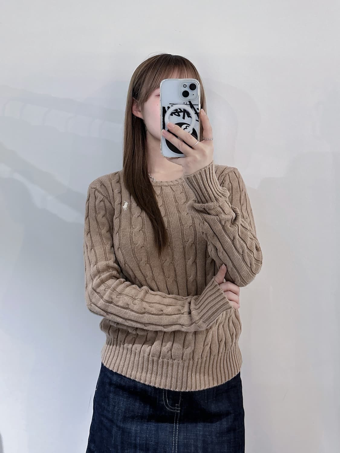 폴로랄프로렌 화이트포니 베이지 케이블 니트 상품이미지2