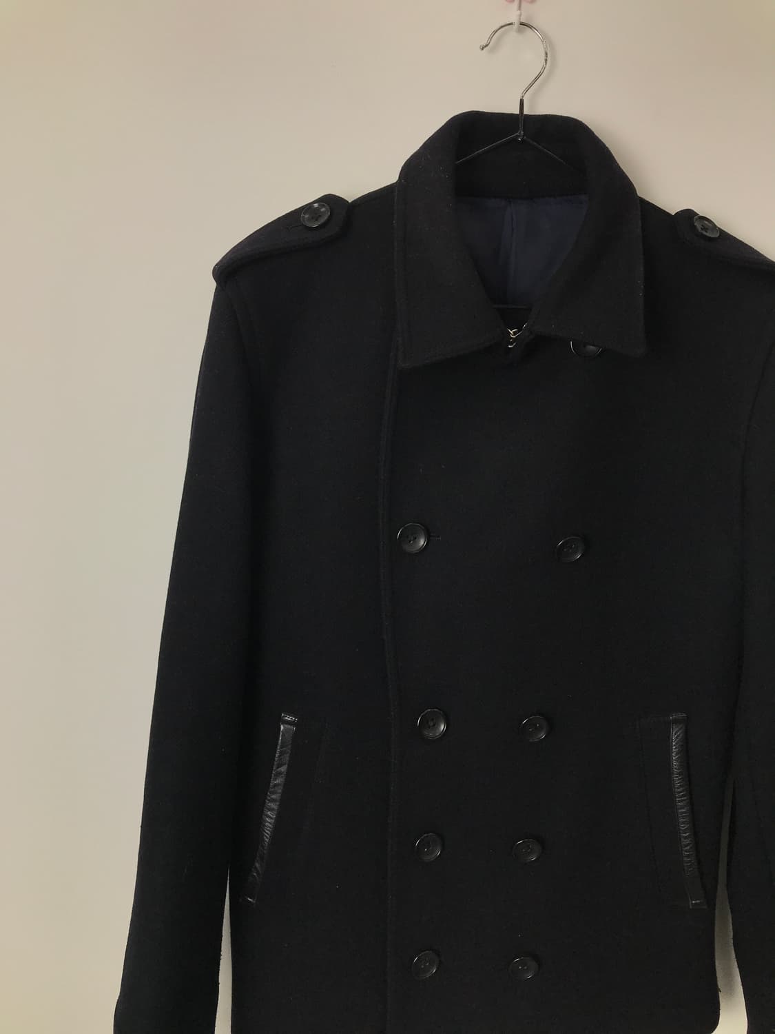 Jpn Navy Double-Breasted Wool Coat 상품이미지5