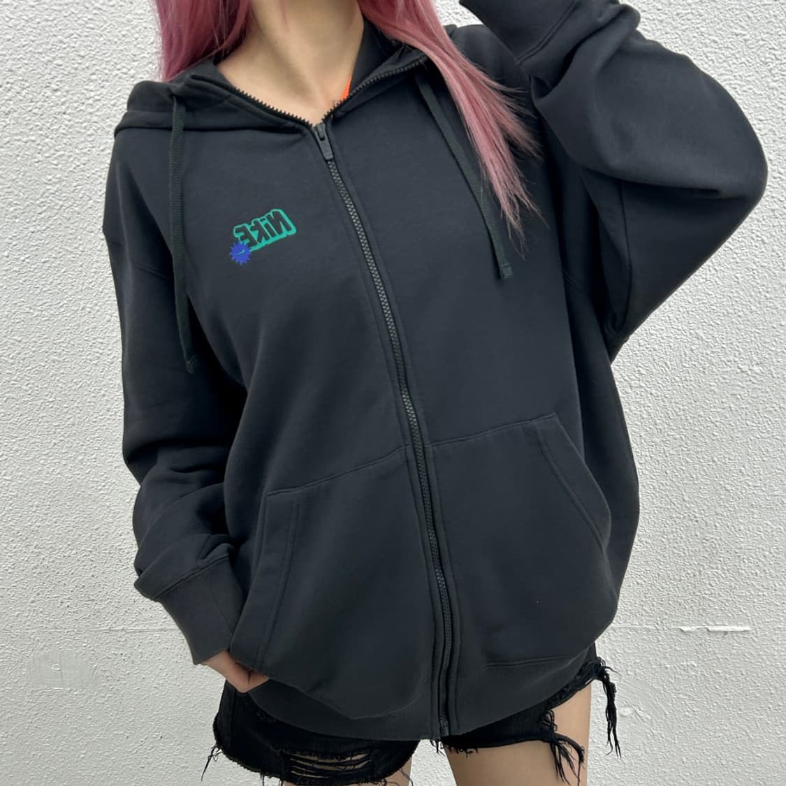 나이키 저스트두잇 백 패치 차콜 후드집업 2XL 상품이미지1