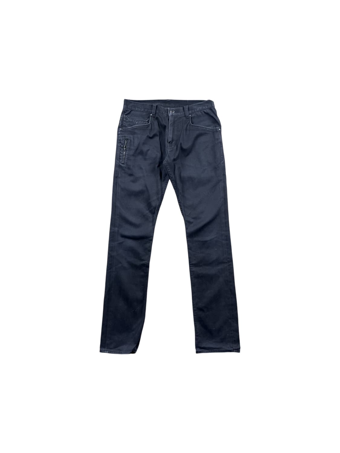 Vintage 지퍼 디테일 블랙 데님팬츠  상품이미지1