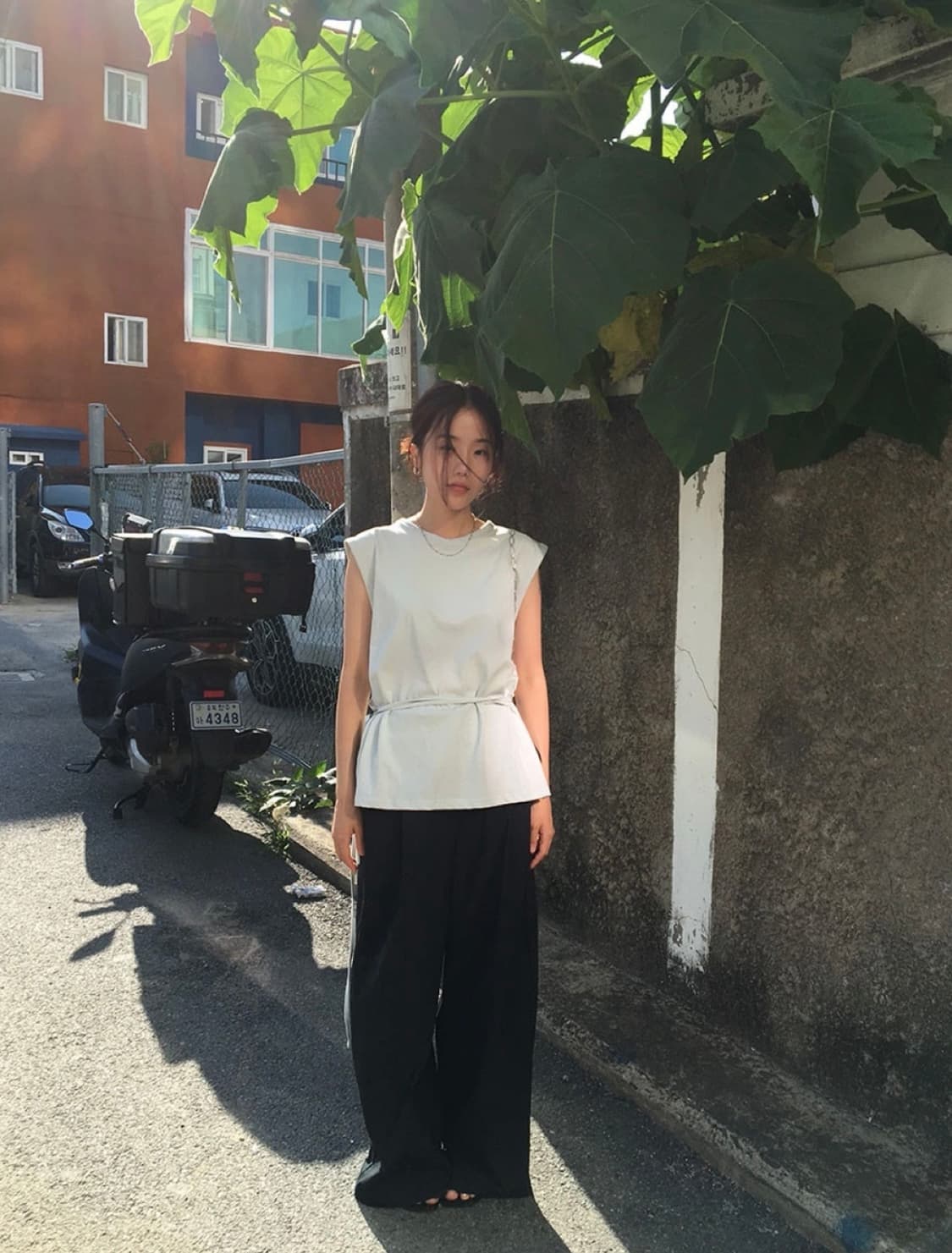 미닝아웃 mer pants 핀턱 와이드 팬츠 상품이미지1