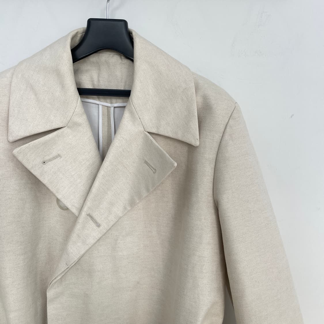 코스 아이보리 헤비 린넨 오버핏 코트 상품이미지3