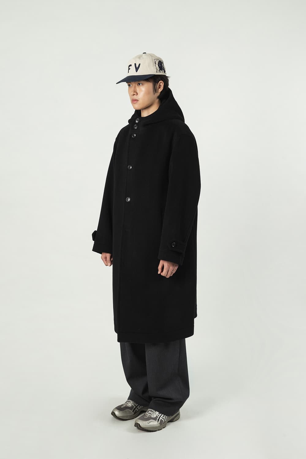 SHIRTER Pile Wool Hooded Coat "Black" 셔터 상품이미지3