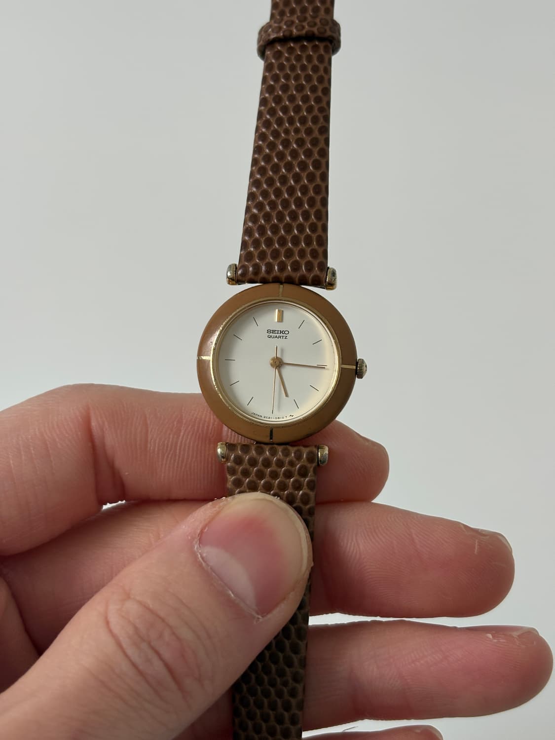 1980s Light Brown Bezel Ladies Quartz 상품이미지2