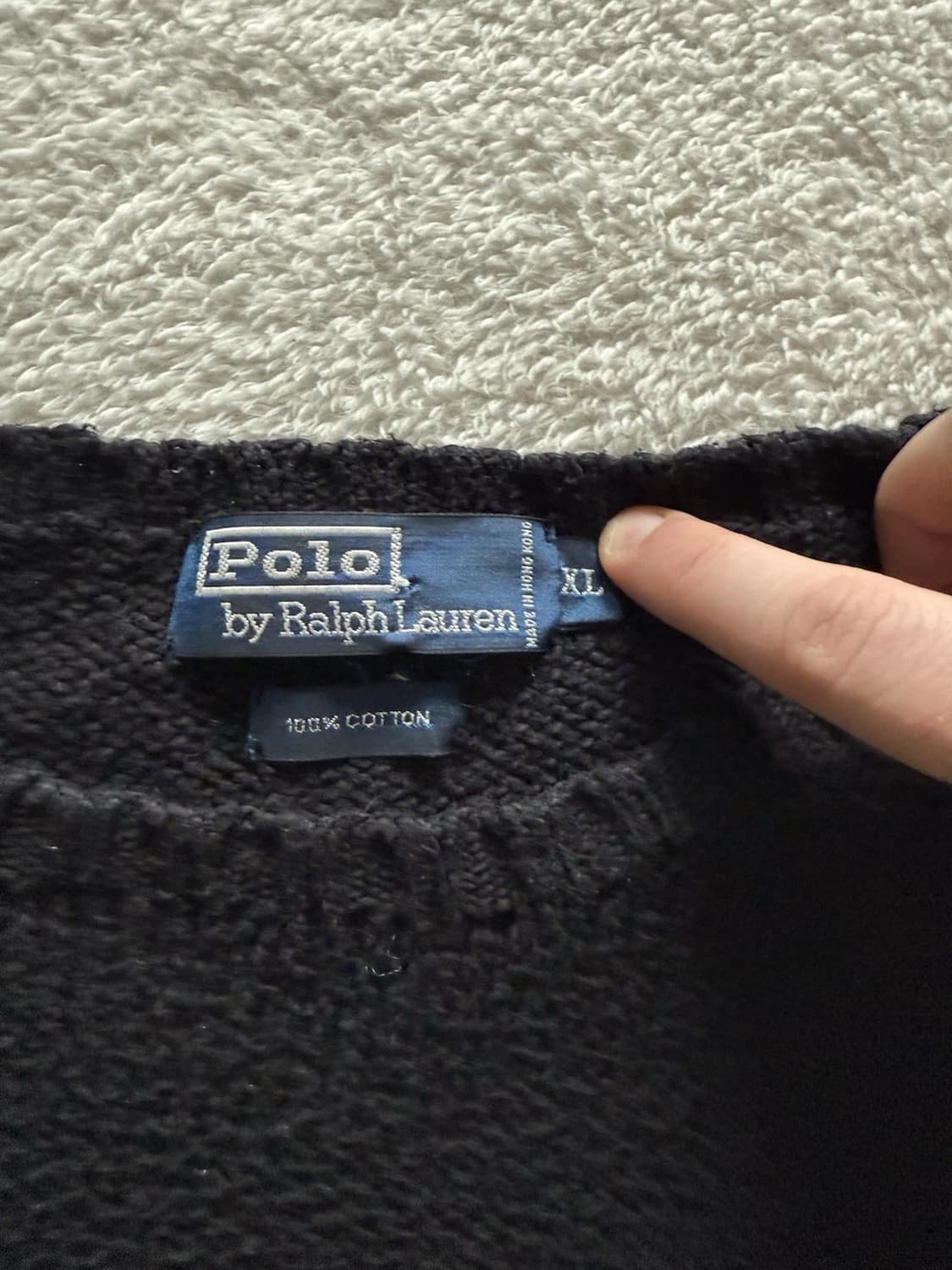 폴로 랄프 로렌 블랙 코튼 크루넥 스웨터 상품이미지3