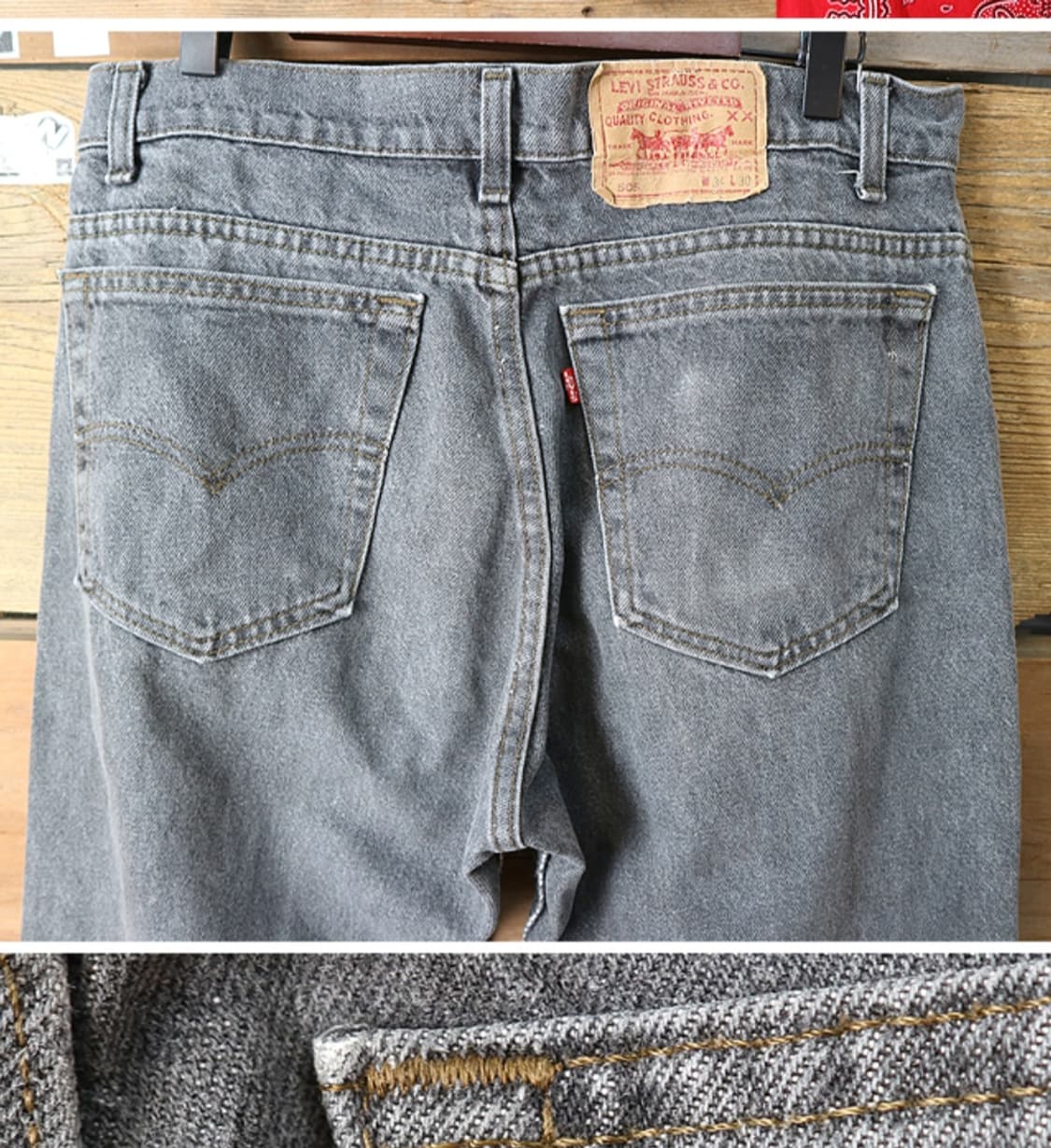 미국산 80~90s levis 리바이스 505 블랙 그레이데님 상품이미지6