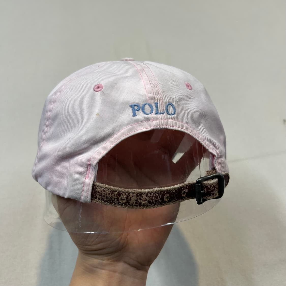 폴로 랄프로렌 핑크 볼캡 모자 가죽스트랩 정품 상품이미지5