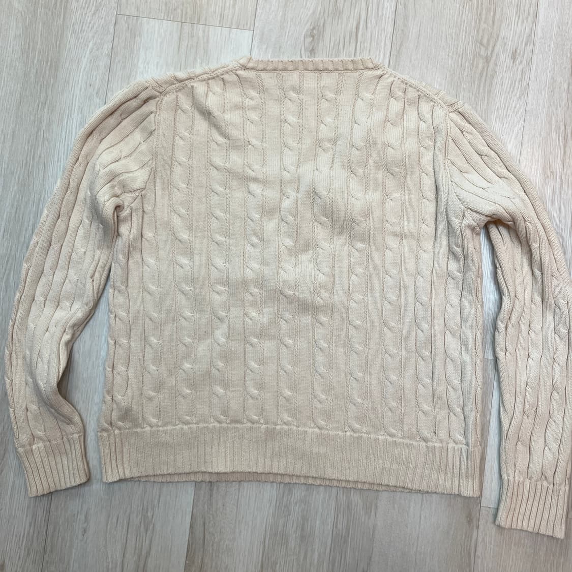 폴로 랄프로렌 케이블 브이넥 니트 / 아이보리 L 상품이미지3