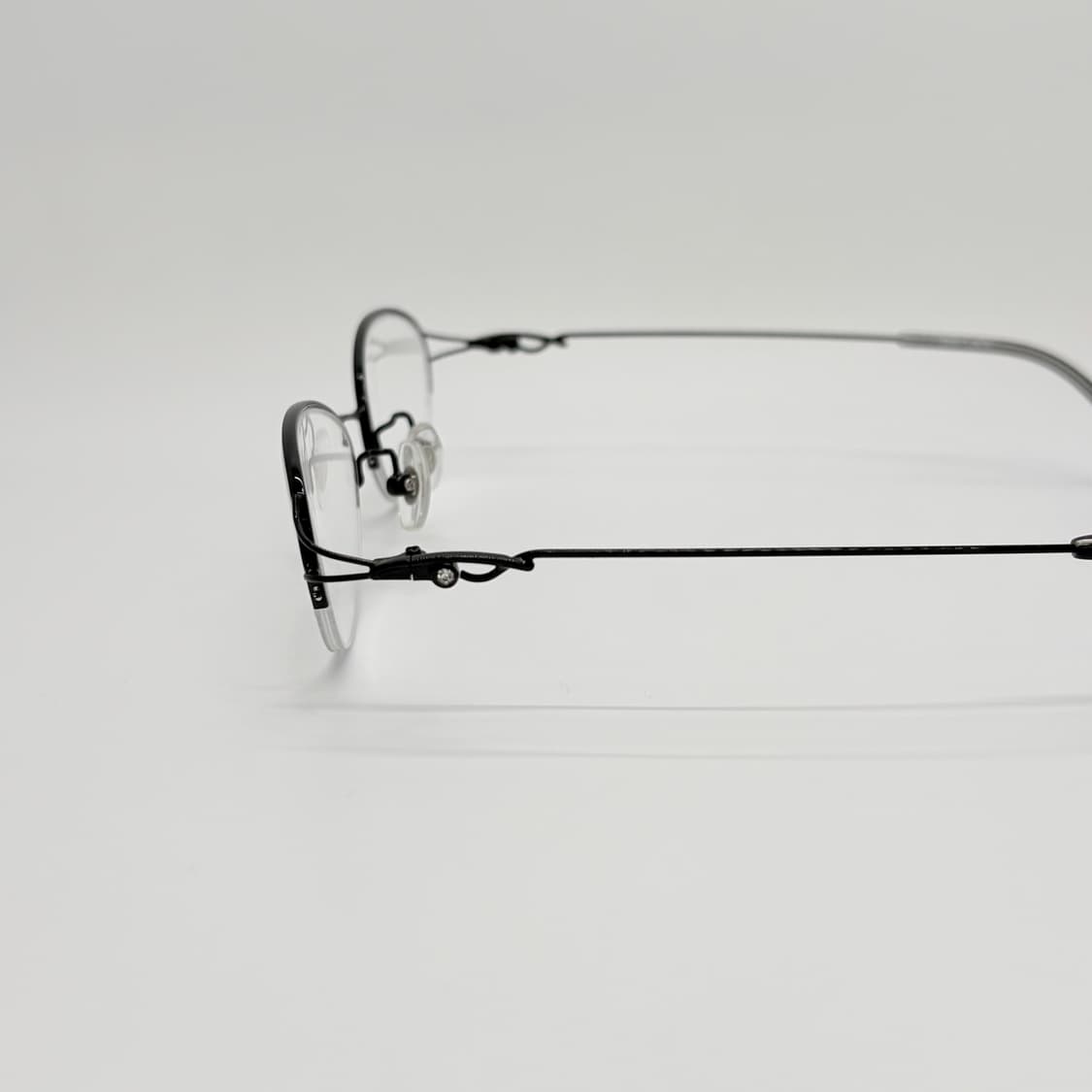 GALLAN 큐빅 블랙 오벌 반무테 상품이미지6