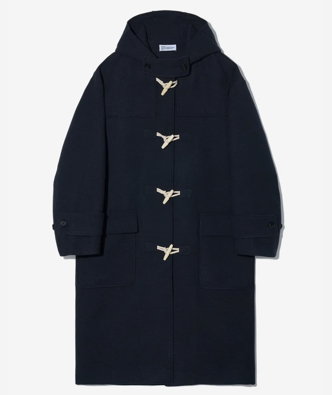 오버사이즈 멜톤 더플 롱 코트 네이비 상품이미지1