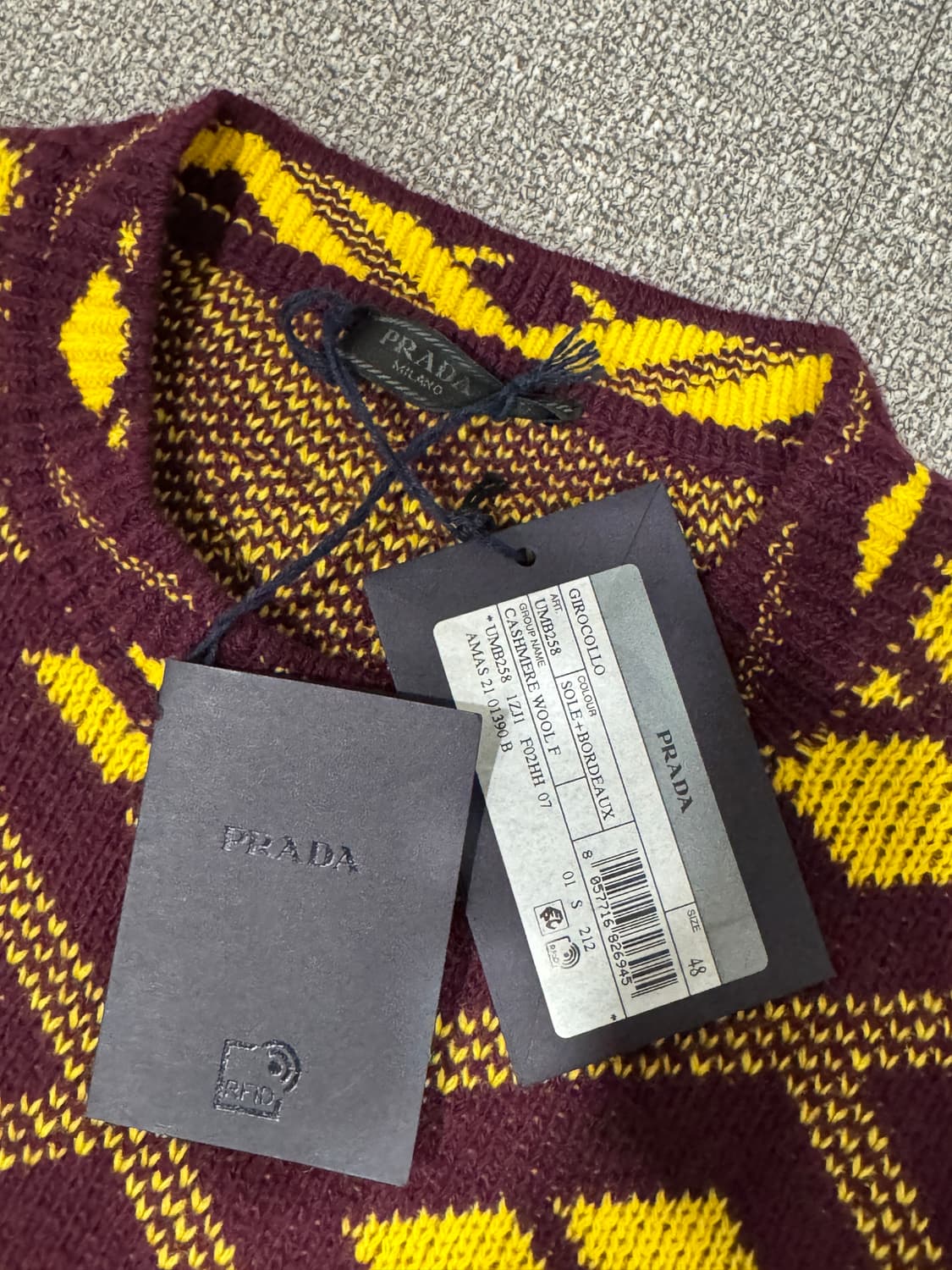 21AW 프라다 라프시몬스 자카드 지오메트릭 울 캐시미어 니트 48 상품이미지10