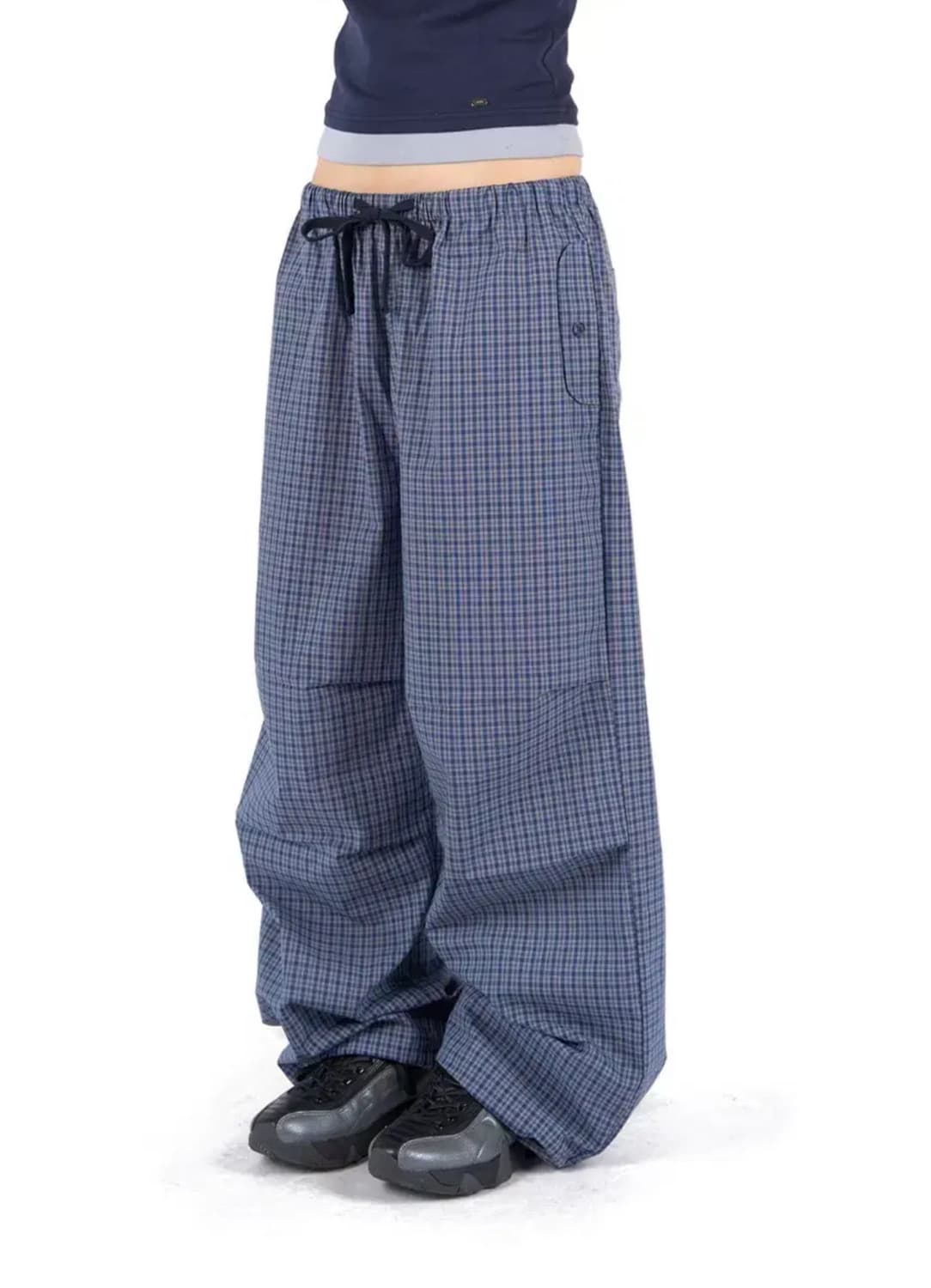 릿킴 자체제작 체크 파라슈트 팬츠 상품이미지1