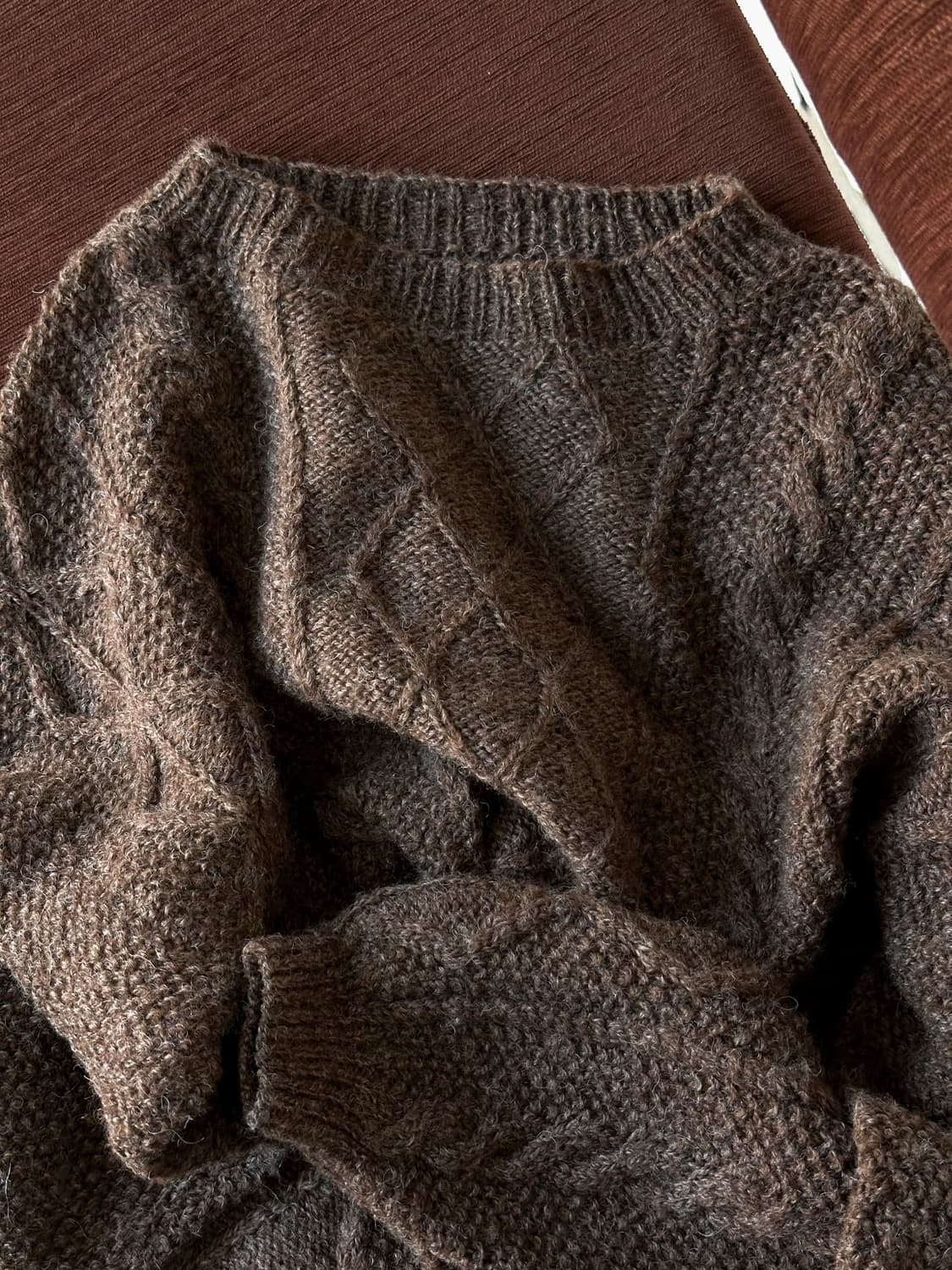 Cable patterned wide silhouette knit P/O 상품이미지2