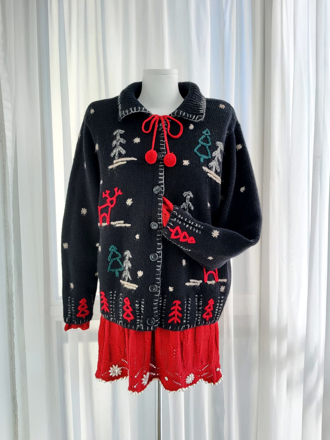빈티지 크리스마스 니트 가디건 상품이미지1